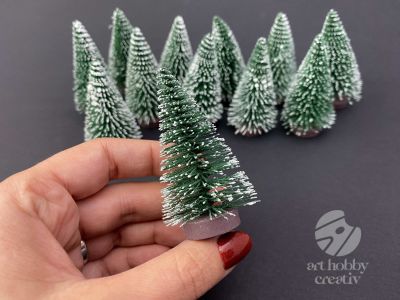 Bradulet mini cu zapada artificiala - 7cm set/12buc