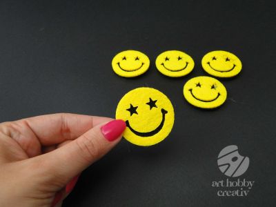 Figurine din pasla - Smiley 4cm set/5buc