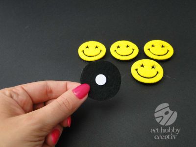Figurine din pasla - Smiley 4cm set/5buc