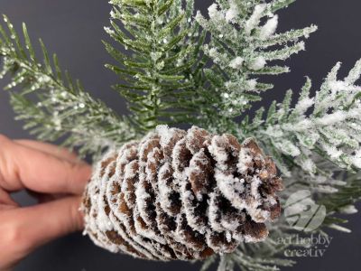 Creanga decor cu zapada artificiala 30cm
