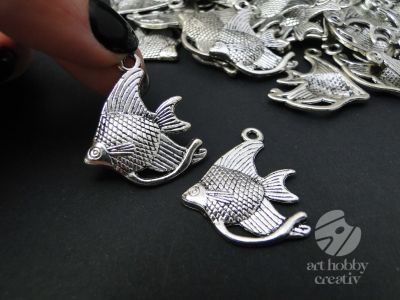 Charm argintiu - pestisor 3cm - set/44buc