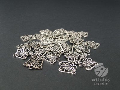 Charm argintiu - fluturi - set/30buc