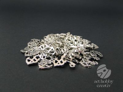 Charm argintiu - ancora 2cm -  set/60buc