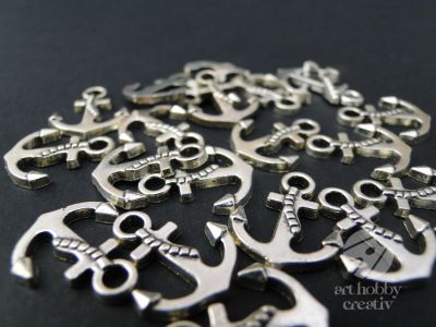 Charm argintiu - ancora 1,5cm - set/10buc