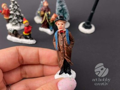 Figurine pentru peisaj de iarna din polirasina set/7elemente