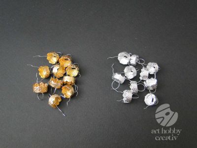 Agatatori din sarma pt. globuri - auriu/argintiu - set/10buc