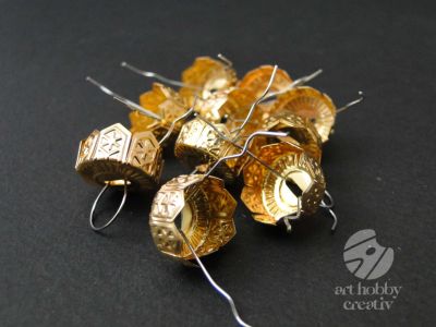 Agatatori din sarma pt. globuri - auriu/argintiu - set/10buc