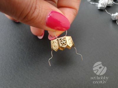 Agatatori din sarma pt. globuri - auriu/argintiu - set/10buc