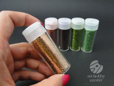 Glitter 10gr - nuante maro-verde - set/5buc