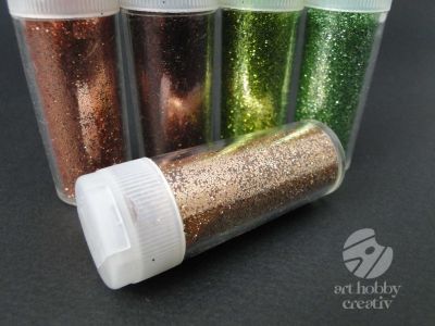 Glitter 10gr - nuante maro-verde - set/5buc