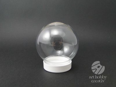 Glob plastic transparent cu baza Ø8,5cm