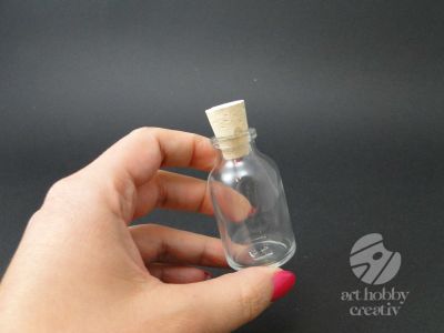 Sticluta mini cu dop din pluta - 6cm