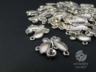 Charm argintiu - fluturi set/34buc