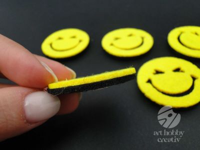 Figurine din pasla - Smiley 4cm set/5buc