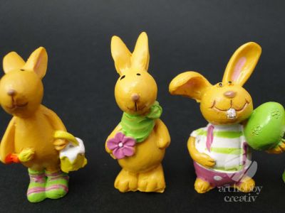 Decoratiune din polirasina - iepuras - 4cm set/5buc