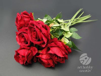 Fir de trandafir artificial - rosu 50cm