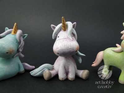 Decoratiune din polirasina - unicorn 9cm dif.modele