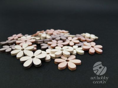 Flori din lemn - 2cm set/36buc