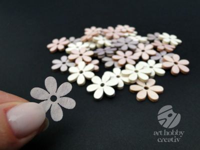Flori din lemn - 2cm set/36buc