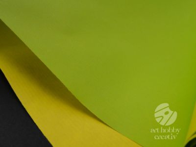 Hartie ambalaj cu doua fete - galben/verde - 80cm/2m