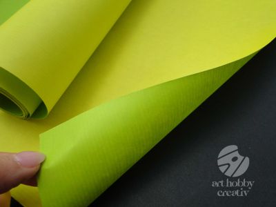 Hartie ambalaj cu doua fete - galben/verde - 80cm/2m