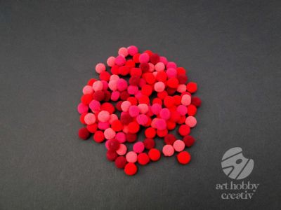 Pompoane nuante rosii set/120buc 