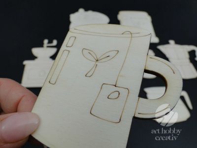 Figurina lemn - coffee and tea set/9buc