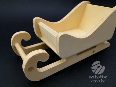 Sania lui Mos Craciun - natur 21cm