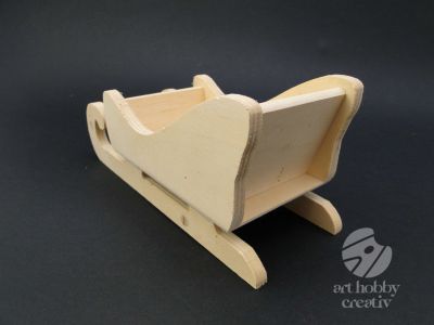 Sania lui Mos Craciun - natur 21cm
