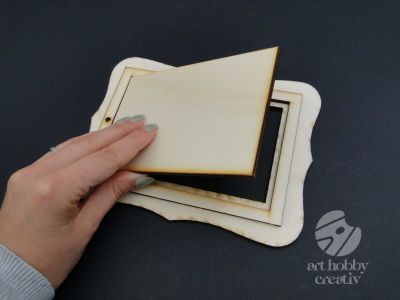 Rama foto din lemn placaj - dreptunghiulara 19,5cm