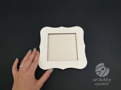 Rama foto din lemn placaj - patrata 16cm