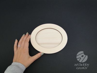 Rama foto din lemn placaj - ovala 18cm