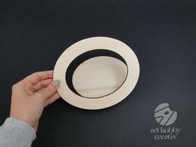 Rama foto din lemn placaj - ovala 18cm