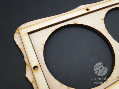 Rama foto din lemn placaj - pentru 2 fotografii - dreptunghiulara 22,5cm -