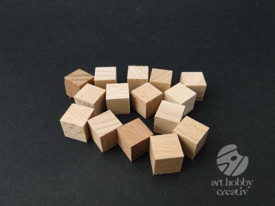 Cuburi lemn 1x1cm - set/15buc