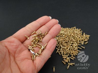 Surub mini auriu 2,5x8mm - set/100buc