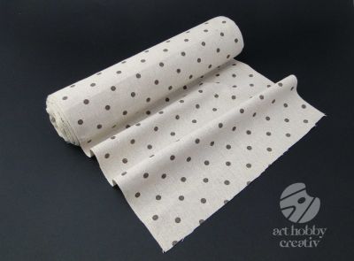 Material textil - panza de in cu buline - natur cu maro 5m
