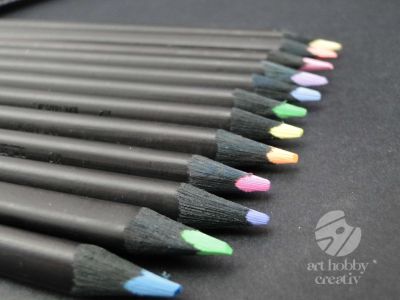 Creioane colorate - Black Edition - Neon & Pastel set/12buc