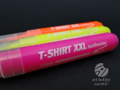 Marker pentru textil fluo - T-shirt XXL set/3buc