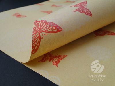 Hartie ambalaj kraft - fluturi 70x50cm