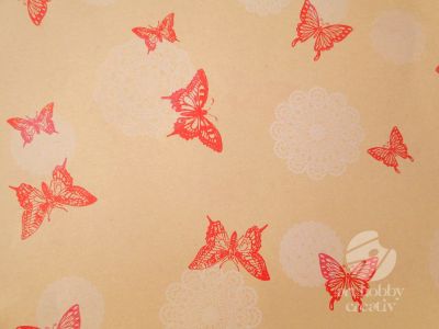 Hartie ambalaj kraft - fluturi 70x50cm