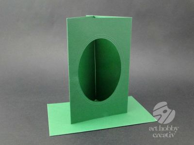Plic cu carton decupat ovala/verde