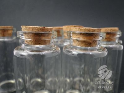 Sticluta mini cu dop pluta 70mmx30mm - set/12buc