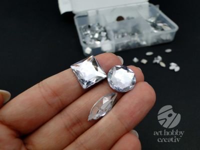 Strasuri transparente diferite forme - set/1000buc