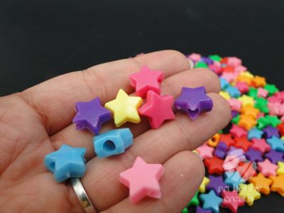 Margele colorate din plastic - stelute - 100gr
