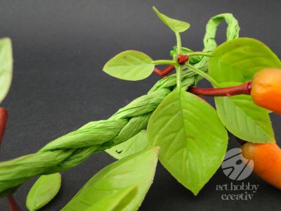 Ghirlanda cu dovleac mini artificiale din plastic 45cm