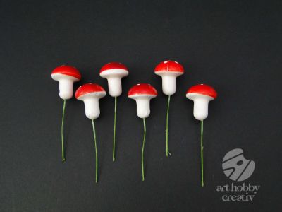 Ciuperca artificiala pe sarma - 3,5cm - set/6buc