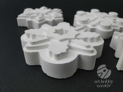 Fulgi de zapada din ipsos 8cm - set/6buc