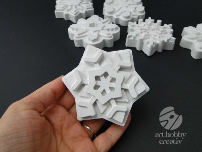 Fulgi de zapada din ipsos 8cm - set/6buc