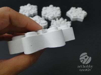 Fulgi de zapada din ipsos 8cm - set/6buc